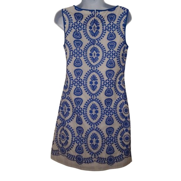 Jude Connally Sleeveless Embroidered Classic Preppy Career Shift Dress S Floral - Picture 2 of 9